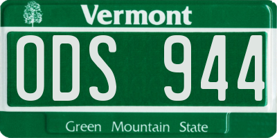 VT license plate ODS944