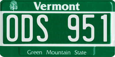 VT license plate ODS951