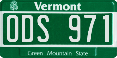 VT license plate ODS971