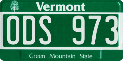 VT license plate ODS973