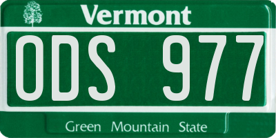 VT license plate ODS977