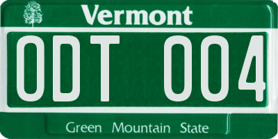 VT license plate ODT004