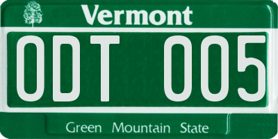 VT license plate ODT005