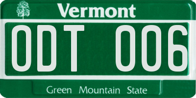 VT license plate ODT006
