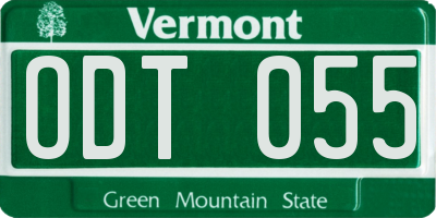 VT license plate ODT055