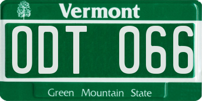 VT license plate ODT066