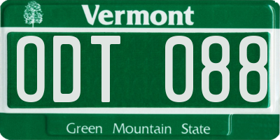 VT license plate ODT088