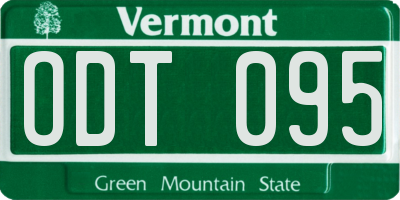 VT license plate ODT095