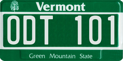 VT license plate ODT101