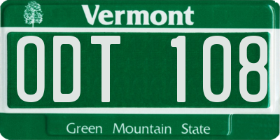VT license plate ODT108