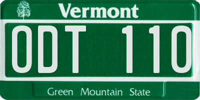 VT license plate ODT110