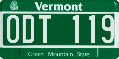 VT license plate ODT119
