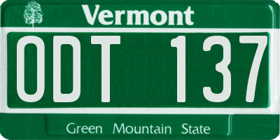 VT license plate ODT137