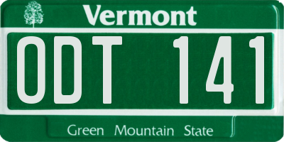 VT license plate ODT141