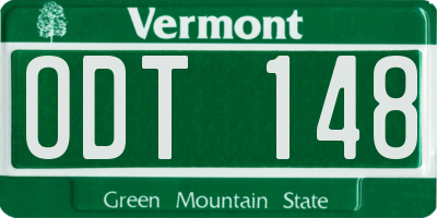 VT license plate ODT148