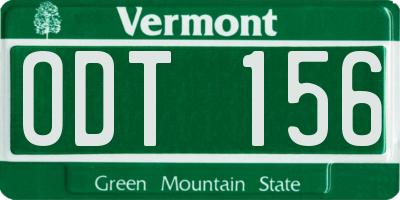 VT license plate ODT156