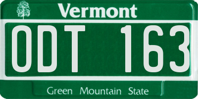 VT license plate ODT163