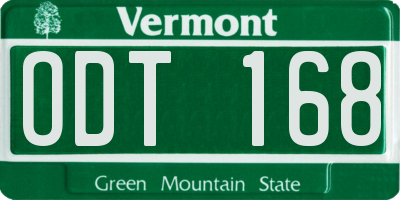 VT license plate ODT168