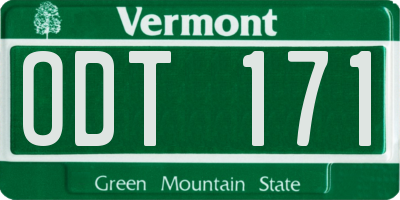VT license plate ODT171