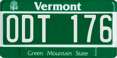VT license plate ODT176