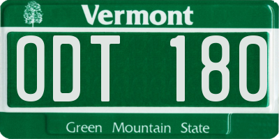 VT license plate ODT180