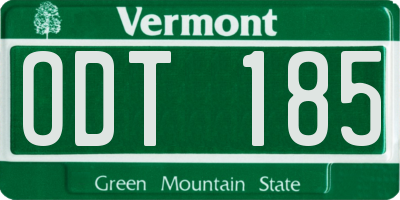 VT license plate ODT185