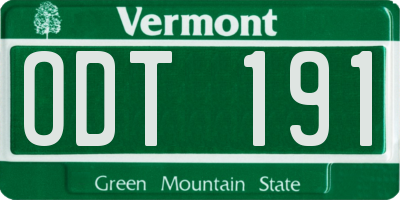 VT license plate ODT191