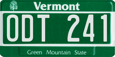VT license plate ODT241