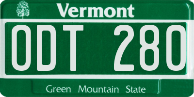 VT license plate ODT280