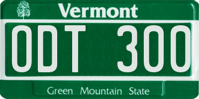 VT license plate ODT300