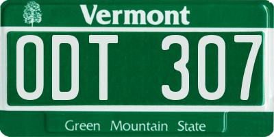 VT license plate ODT307