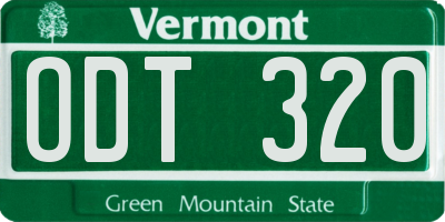 VT license plate ODT320