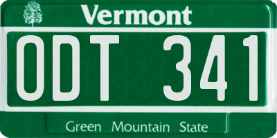 VT license plate ODT341
