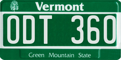VT license plate ODT360