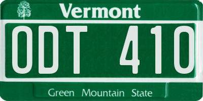 VT license plate ODT410