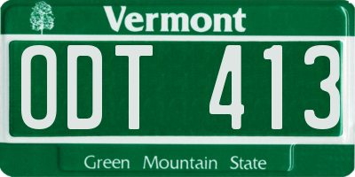 VT license plate ODT413