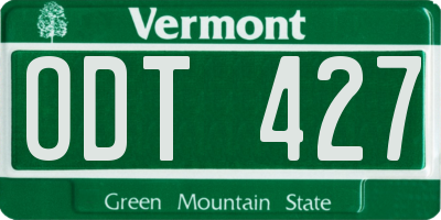 VT license plate ODT427