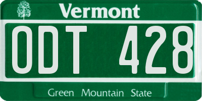 VT license plate ODT428