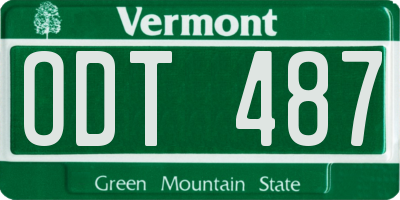 VT license plate ODT487