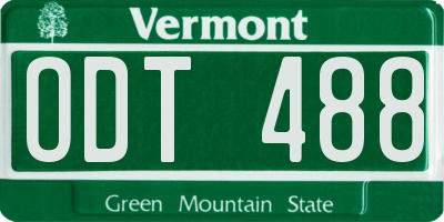VT license plate ODT488