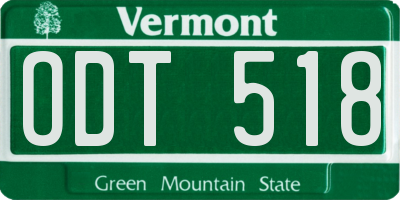 VT license plate ODT518