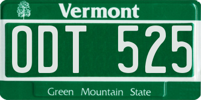 VT license plate ODT525