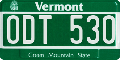 VT license plate ODT530