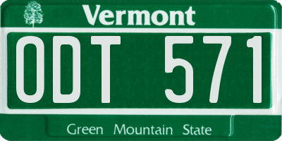 VT license plate ODT571