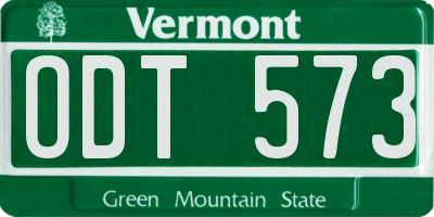 VT license plate ODT573