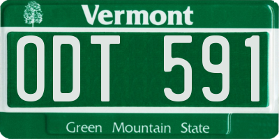 VT license plate ODT591