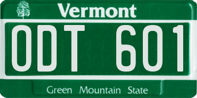 VT license plate ODT601