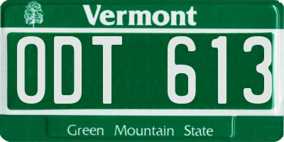 VT license plate ODT613