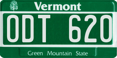 VT license plate ODT620