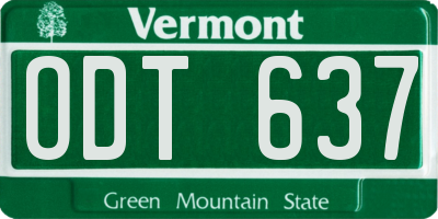 VT license plate ODT637